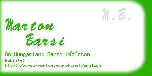 marton barsi business card